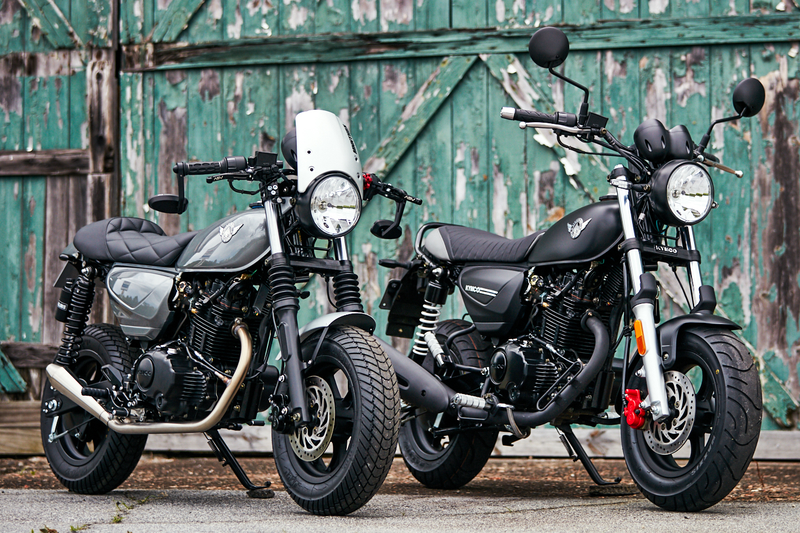 The one with all the fancy custom bits attached, left, can more than double to the price of the bike. (Image Credit: Kymco)